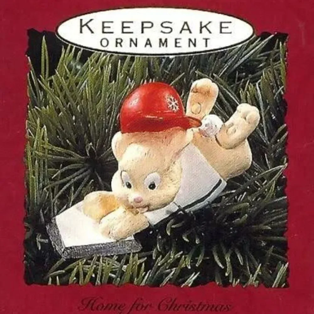 hallmark keepsake ornament home for Christmas clip on 1993